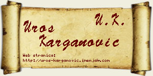 Uroš Karganović vizit kartica